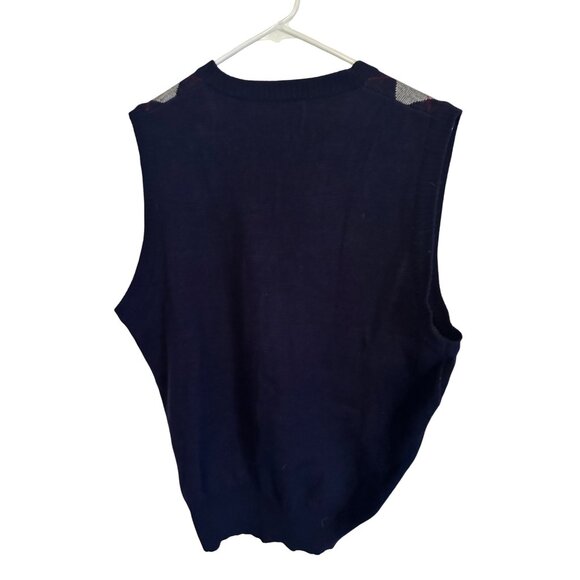 Troy Hill Argyle black gray and red sweater vest size L - Picture 2 of 7